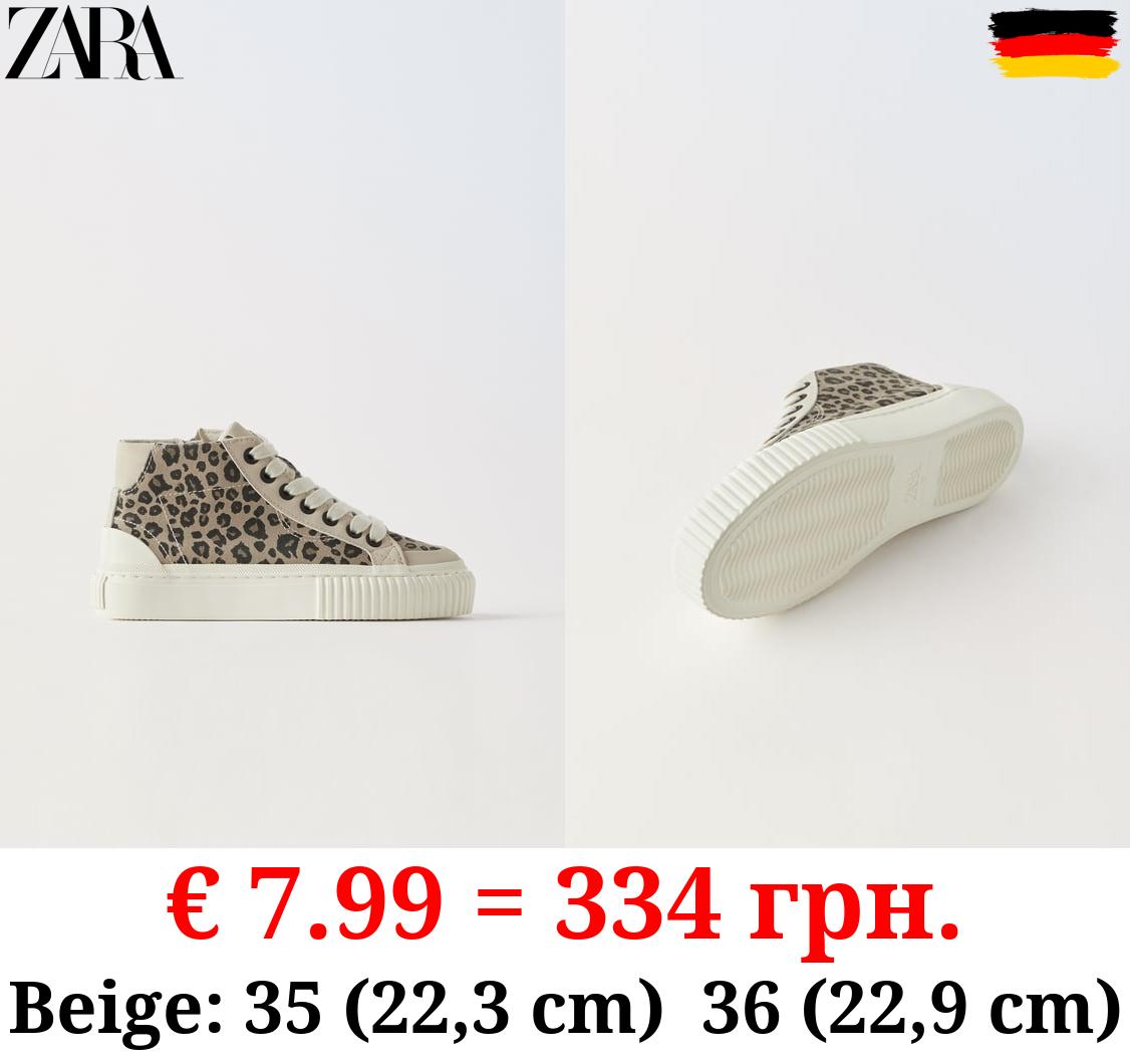 ANIMAL PRINT HIGH-TOP SNEAKERS