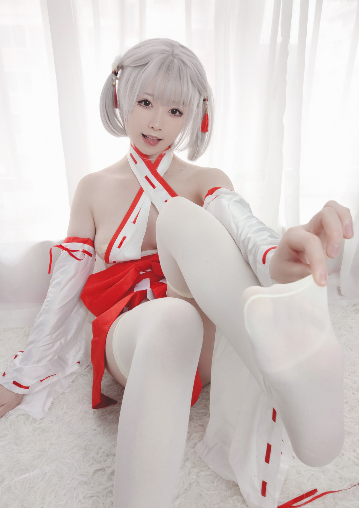 Cosplay Asagiriai愛ちゃん 巫女服自拍 4