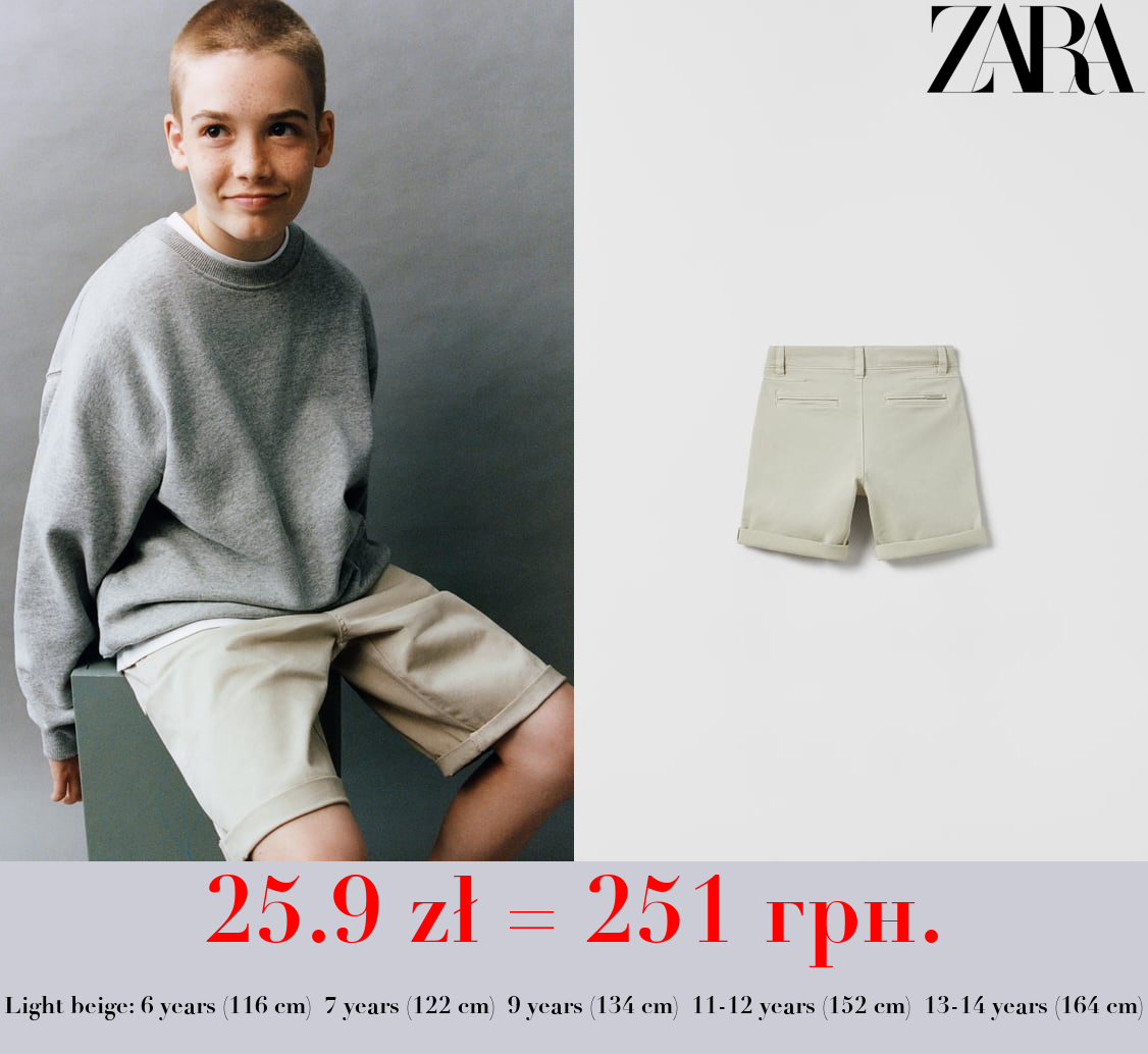 PLAIN CHINO BERMUDA SHORTS