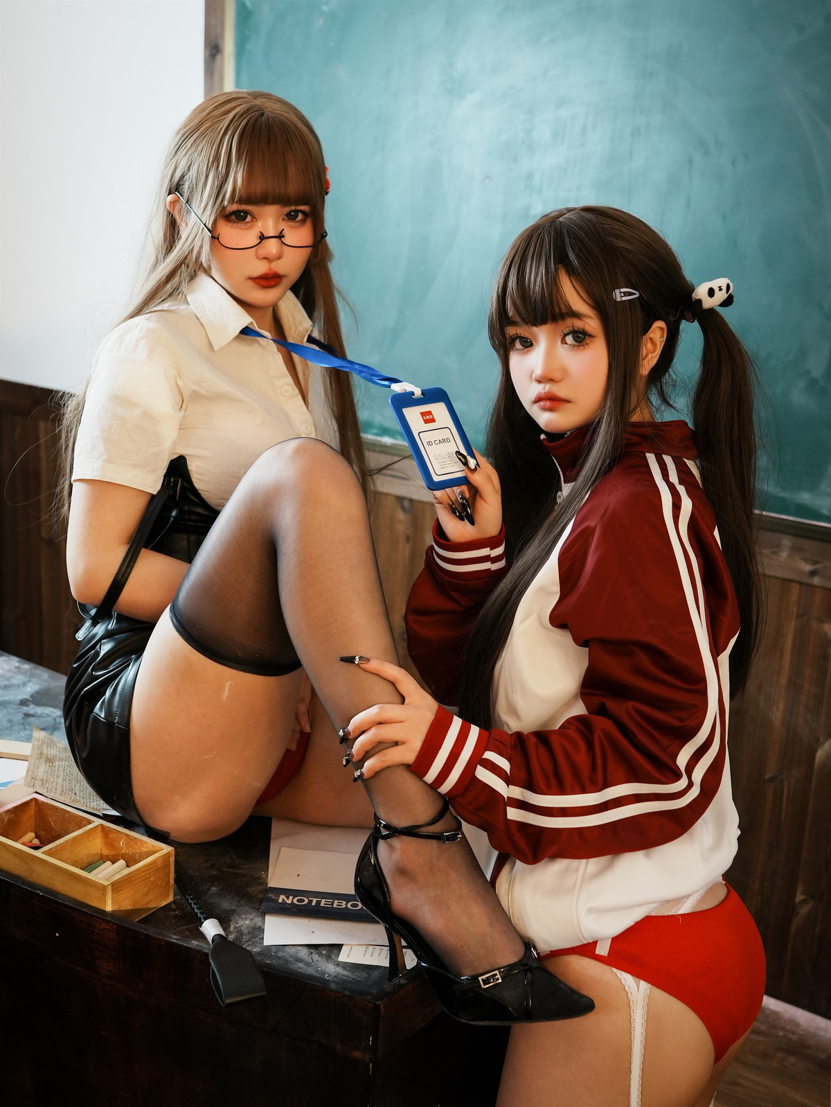 Cosplay Tina很妖孽呀 双马尾学生与老师 5