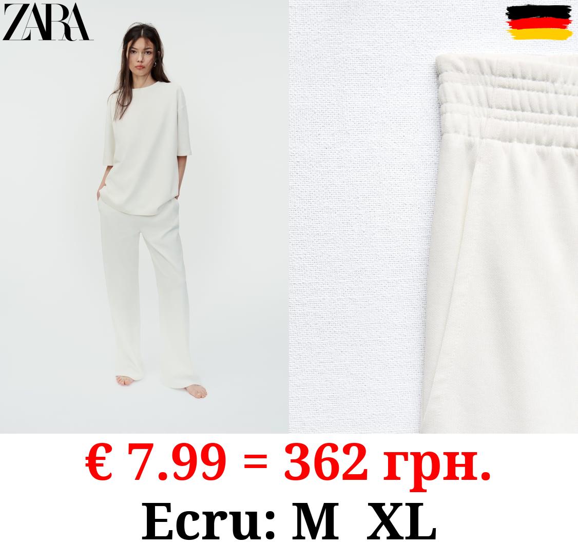 WASHED INTERLOCK TROUSERS