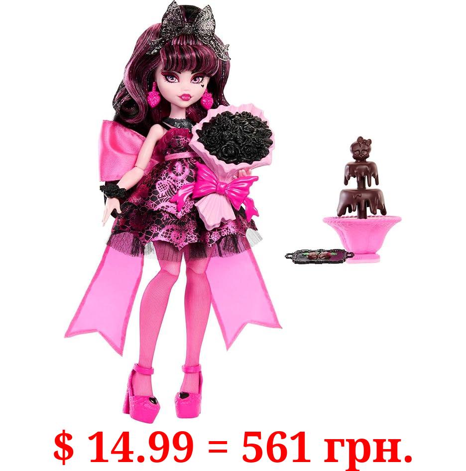 Monster High Draculaura Doll in Monster Ball Party Dress with Themed Accessories Like Chocolate Fountain