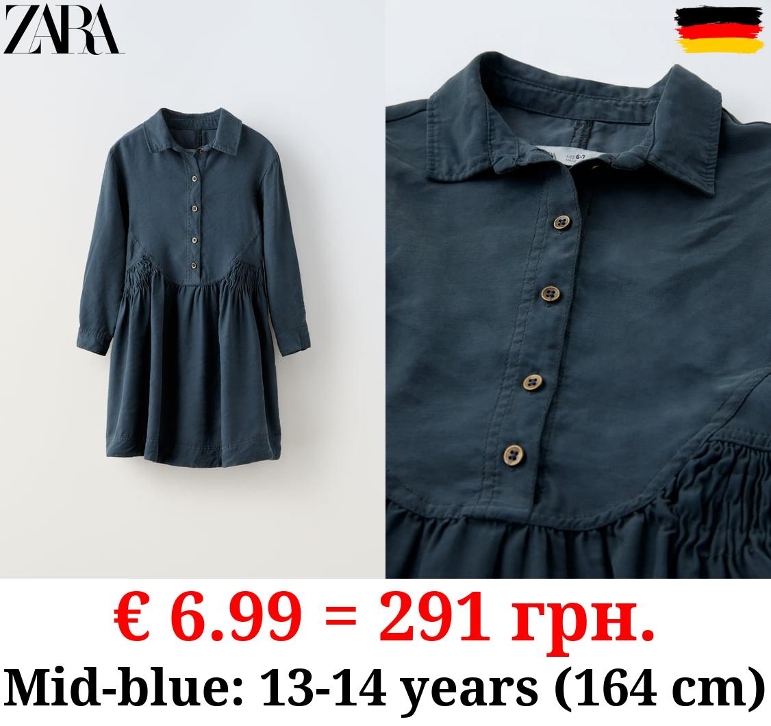 SHIRT DRESS WITH GATHERING