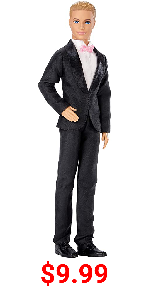 Barbie Fairytale Groom Ken Doll in Tuxedo [Amazon Exclusive], Brown/a