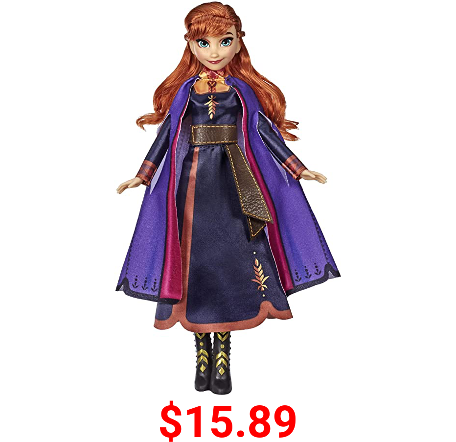 Disney Frozen Singing Anna Fashion Doll with Music Wearing A Purple Dress Inspired by 2, Toy for Kids 3 Years & Up