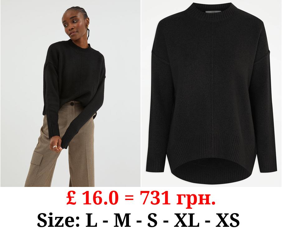 Black Slouchy Knitted Jumper