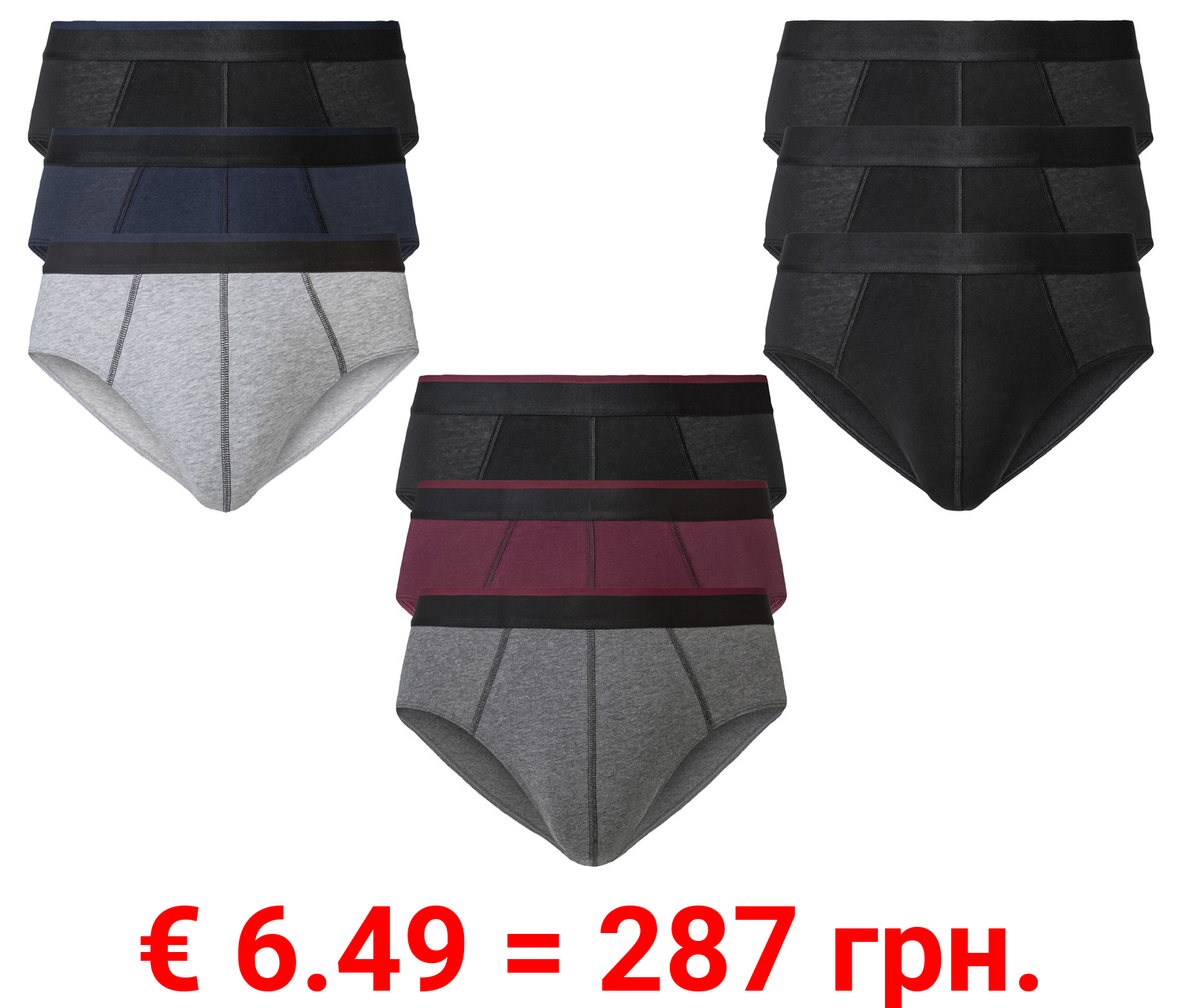 LIVERGY® Herren Slips, 3 Stück, mit hohem Baumwollanteil
