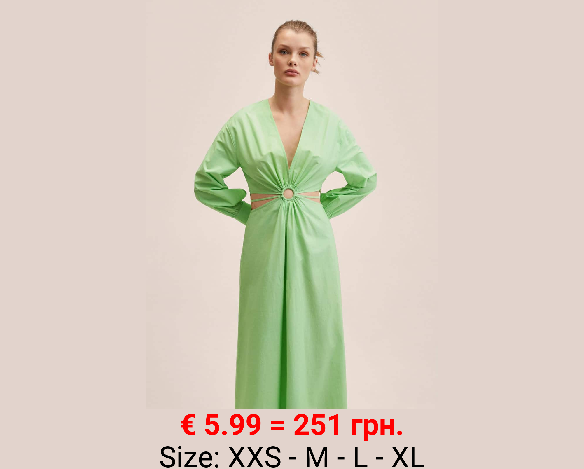 Vestido algodón abertura