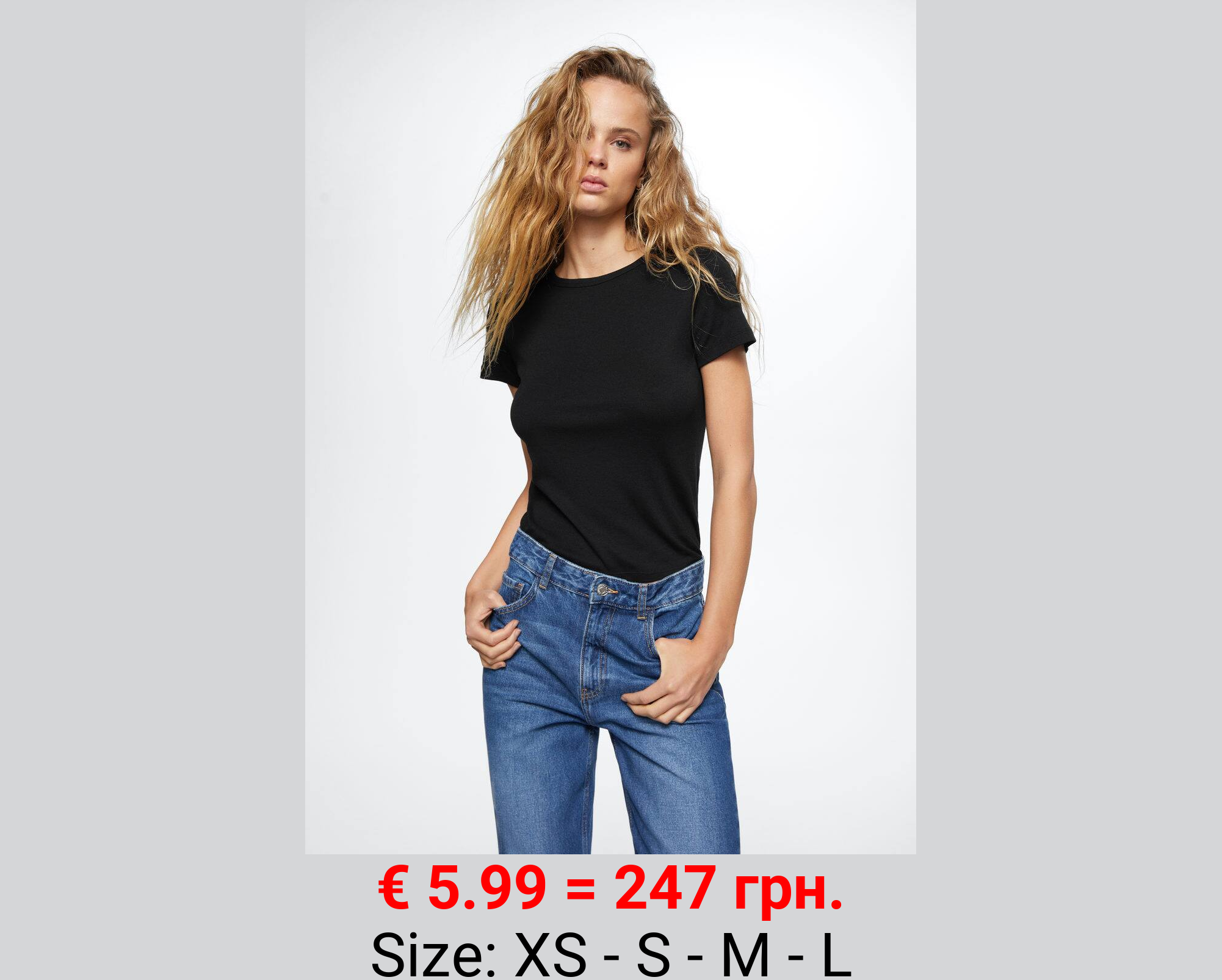 Camiseta algodón cuello redondo