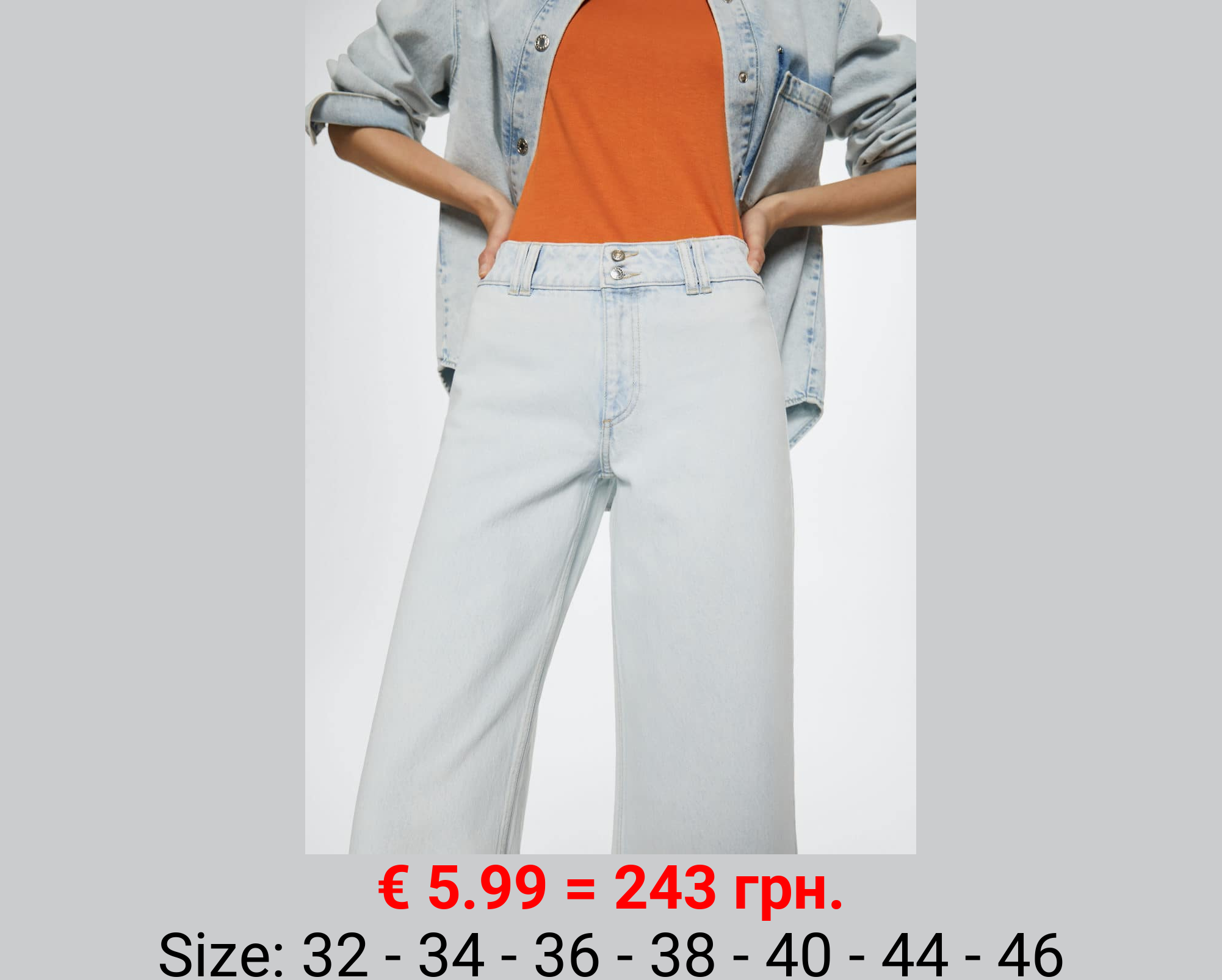 Jeans tiro medio wideleg