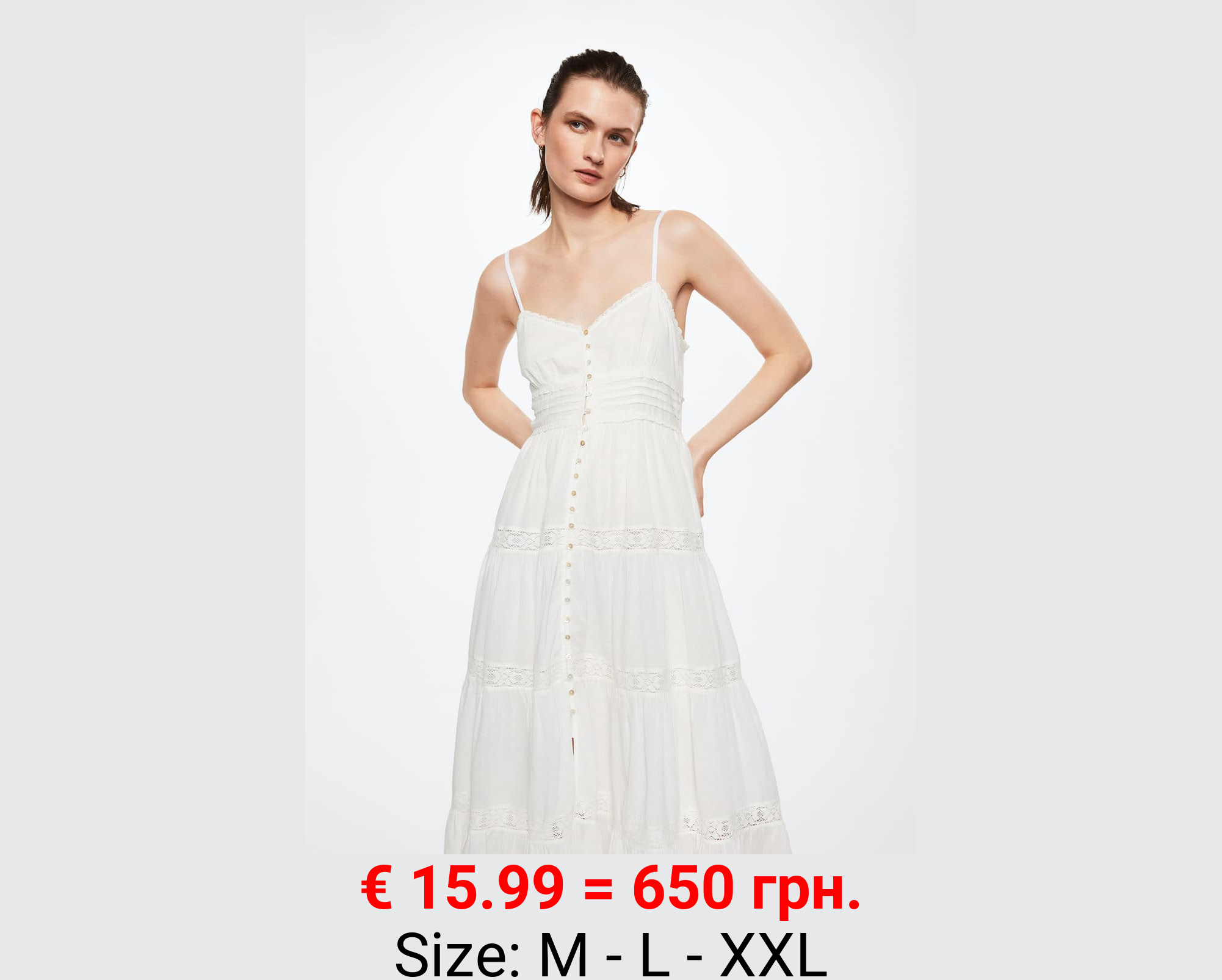 Vestido algodón volantes