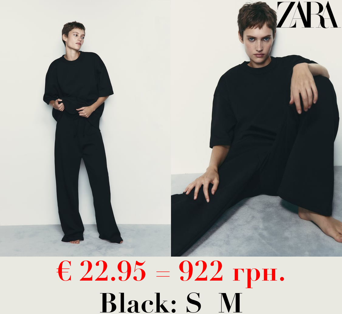 STRAIGHT-LEG PLUSH TROUSERS