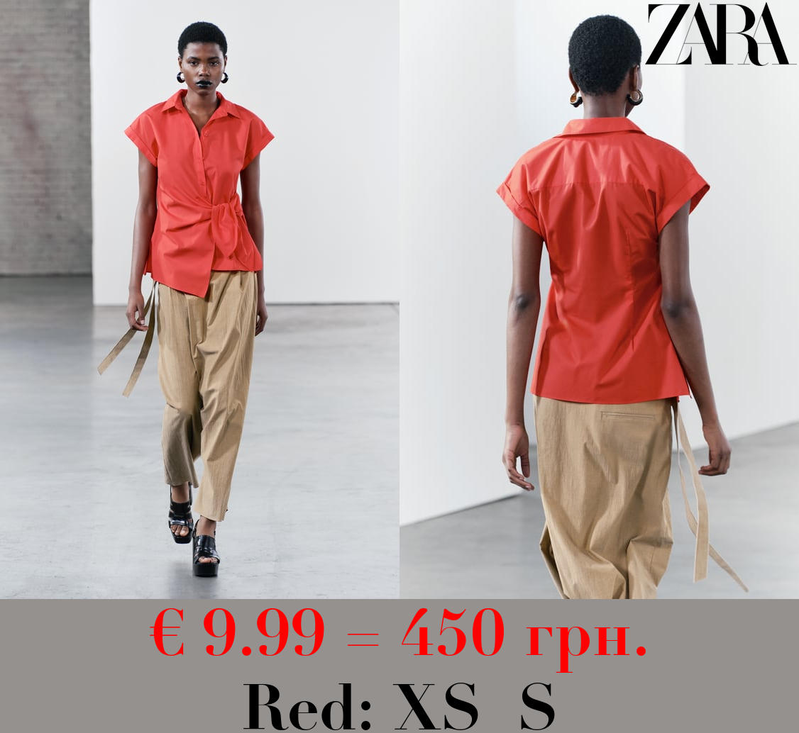 ZW COLLECTION POPLIN SHIRT WITH KNOT DETAIL