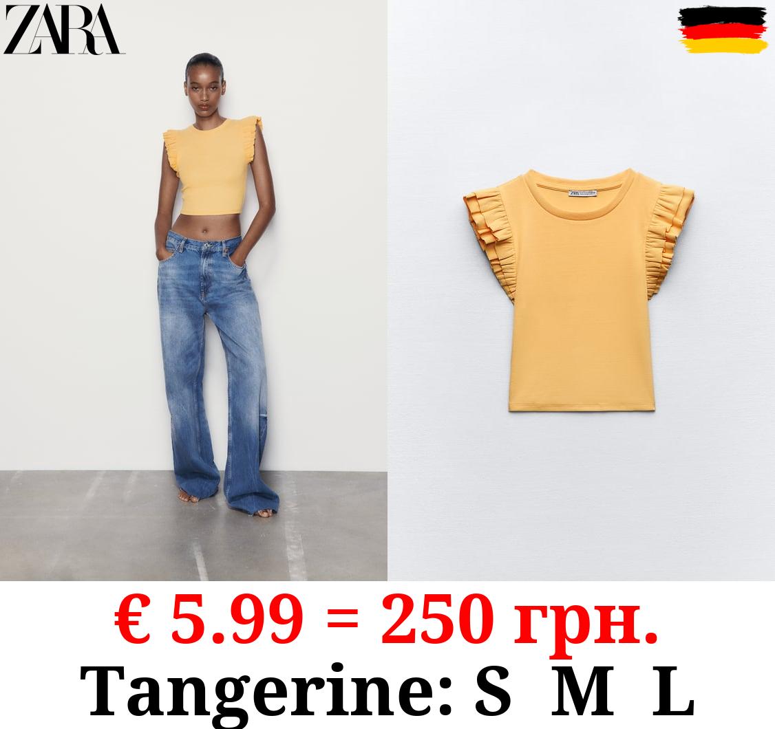 FRILLED SLEEVE T-SHIRT