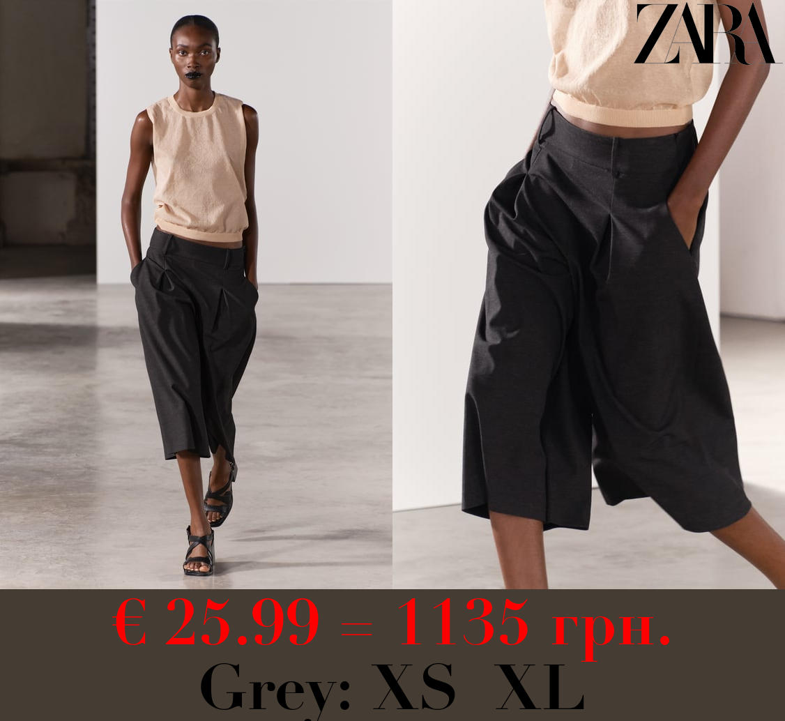 ZW COLLECTION CULOTTE BERMUDA SHORTS WITH DARTS