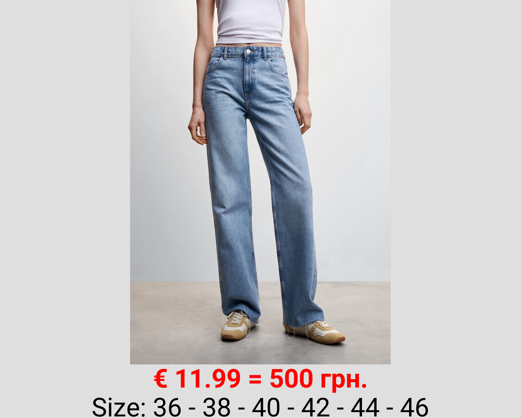 Jeans wideleg tiro medio