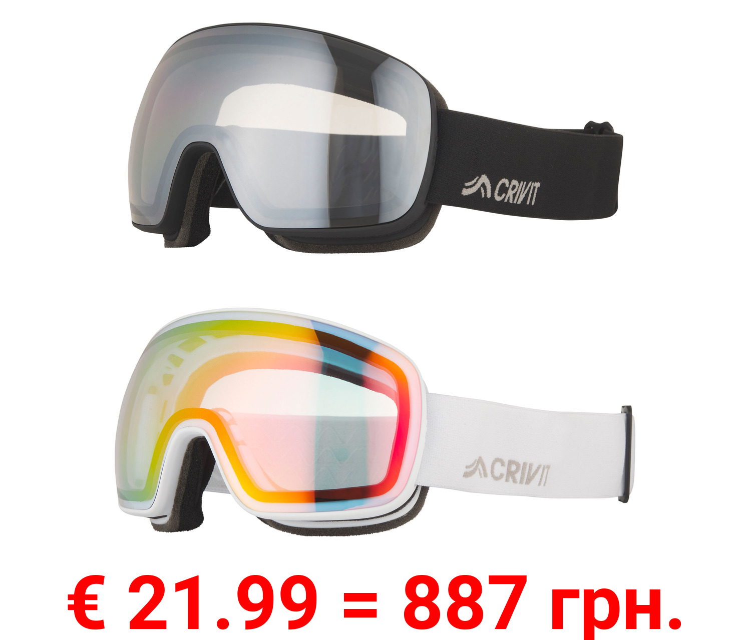 CRIVIT Ski- und Snowboardbrille Photochromic, mit Anti-Fog-Beschichtung