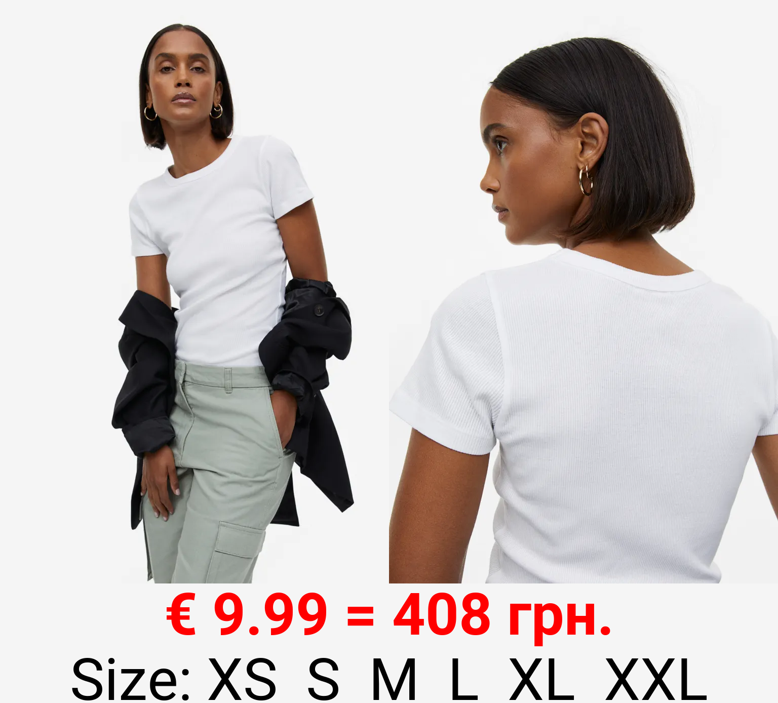 Geripptes T-Shirt aus Modalmix