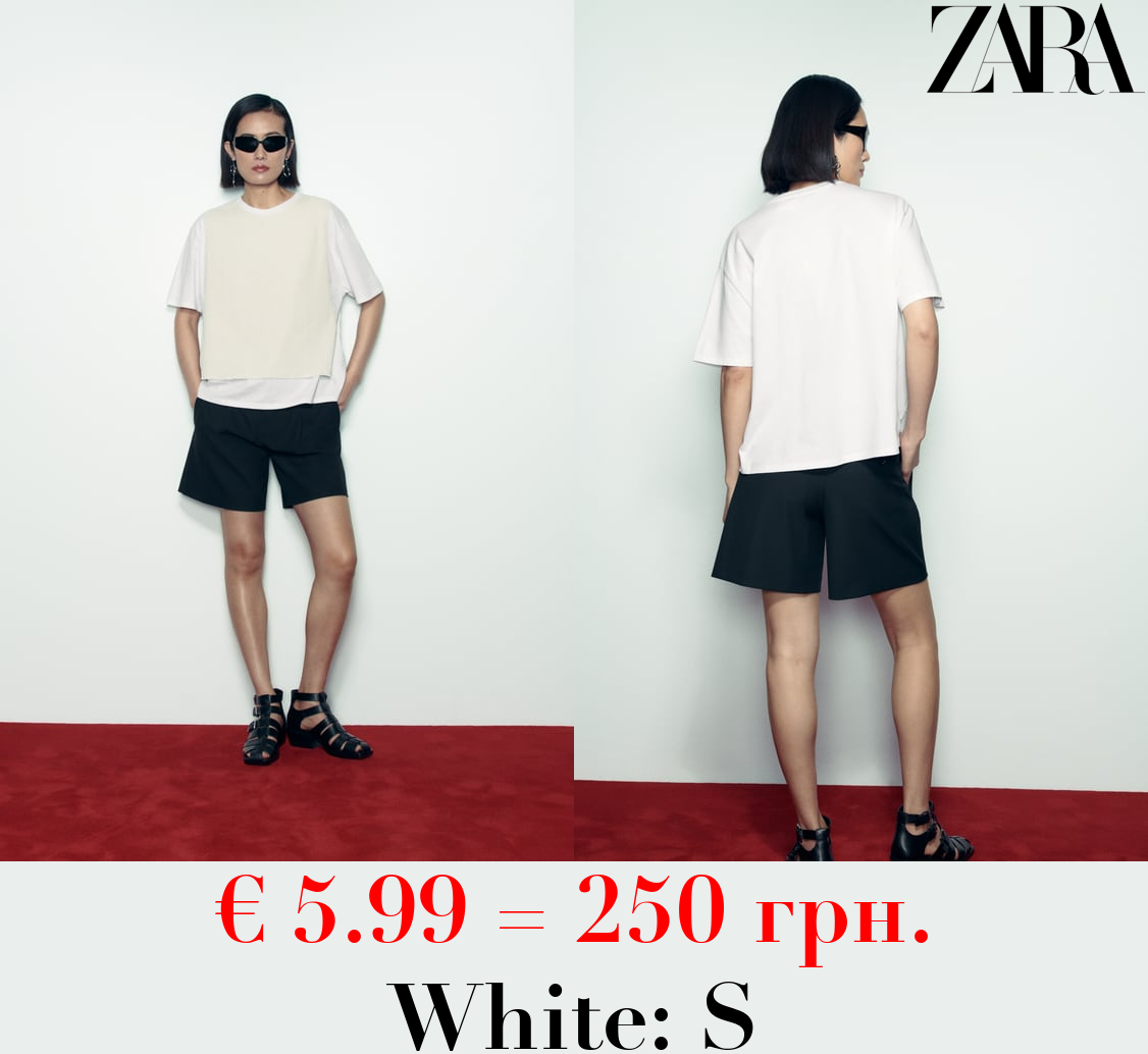 CONTRAST CHUNKY KNIT T-SHIRT