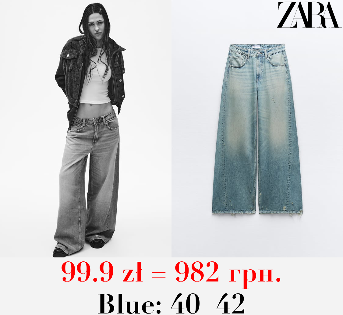 TRF SUPER WIDE-LEG LOW-RISE JEANS