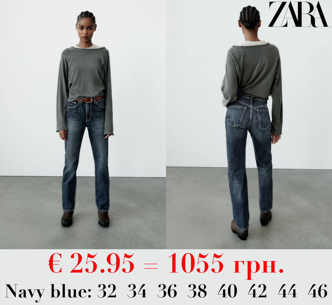 HIGH-RISE STRAIGHT-FIT TRF JEANS