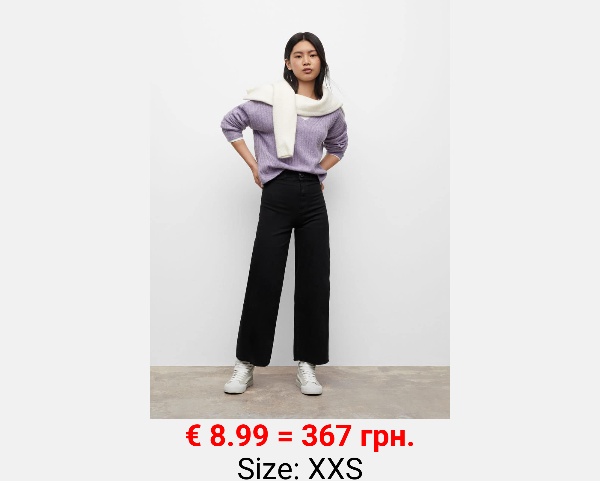 Jeans culotte tiro alto