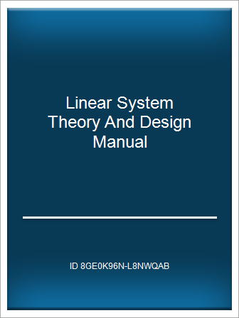 Update P D F Linear System Theory And Design Manual Telegraph