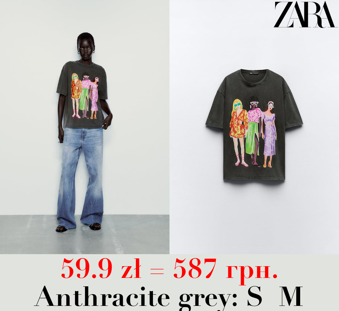 FADED GIRL PRINT T-SHIRT