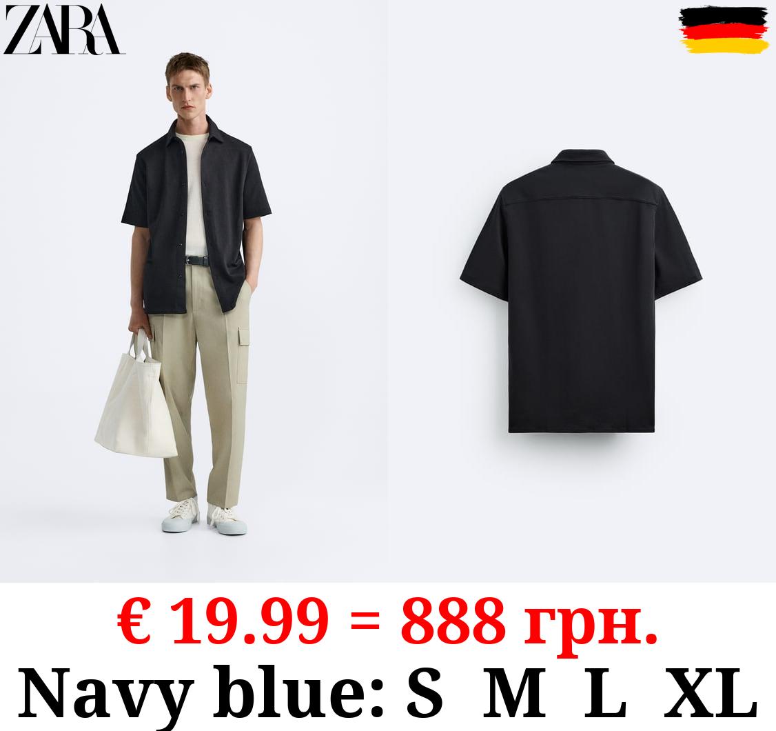 TEXTURED VISCOSE BLEND SHIRT