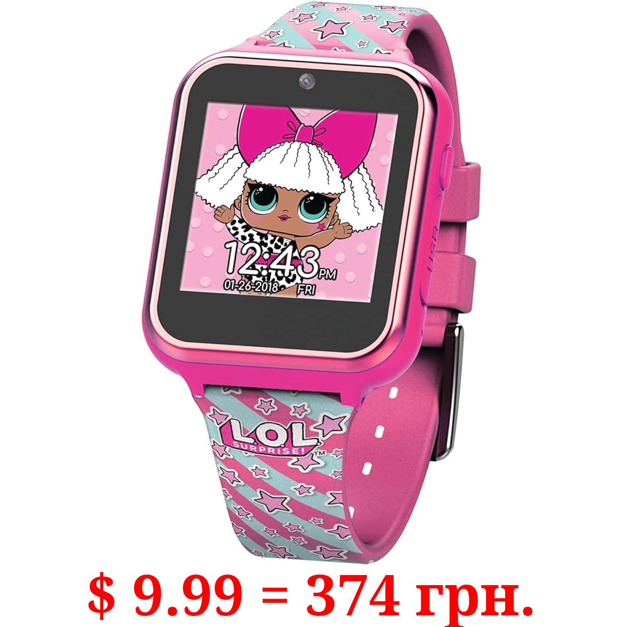 L.O.L. Surprise! Accutime Kids Hot Pink Educational Touchscreen Smart Watch Toy for Girls, Boys, Toddlers - Selfie Cam, Learning Games, Alarm, Calculator, Pedometer and more (Model: LOL4104)