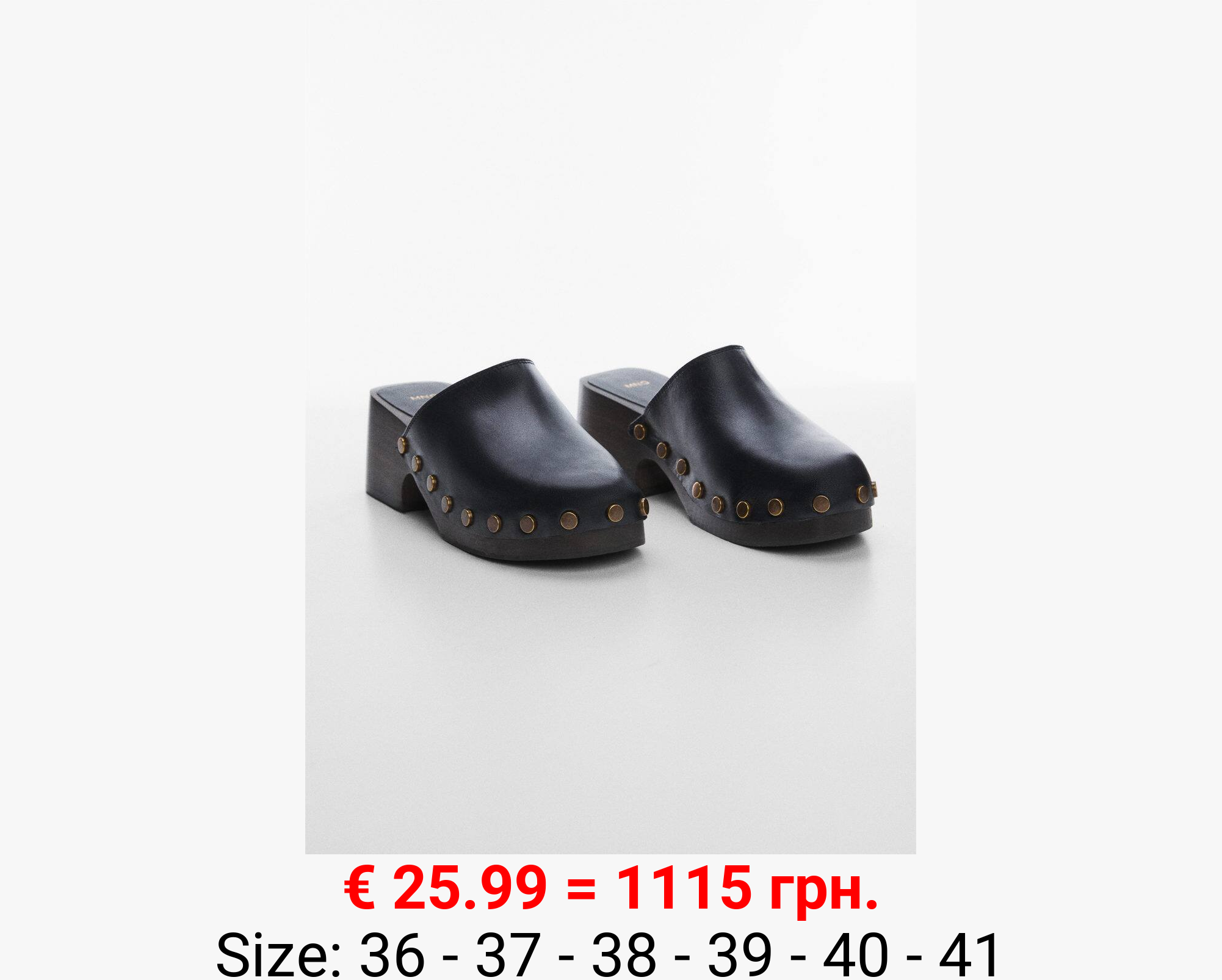 Zueco piel tachuelas