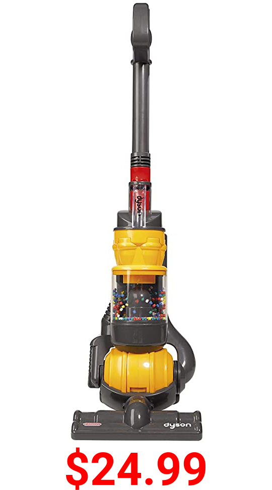 Casdon - Dyson Ball Vacuum TOY VACUUM with working suction and sounds, 2 lbs, Grey/Yellow/Multicolor