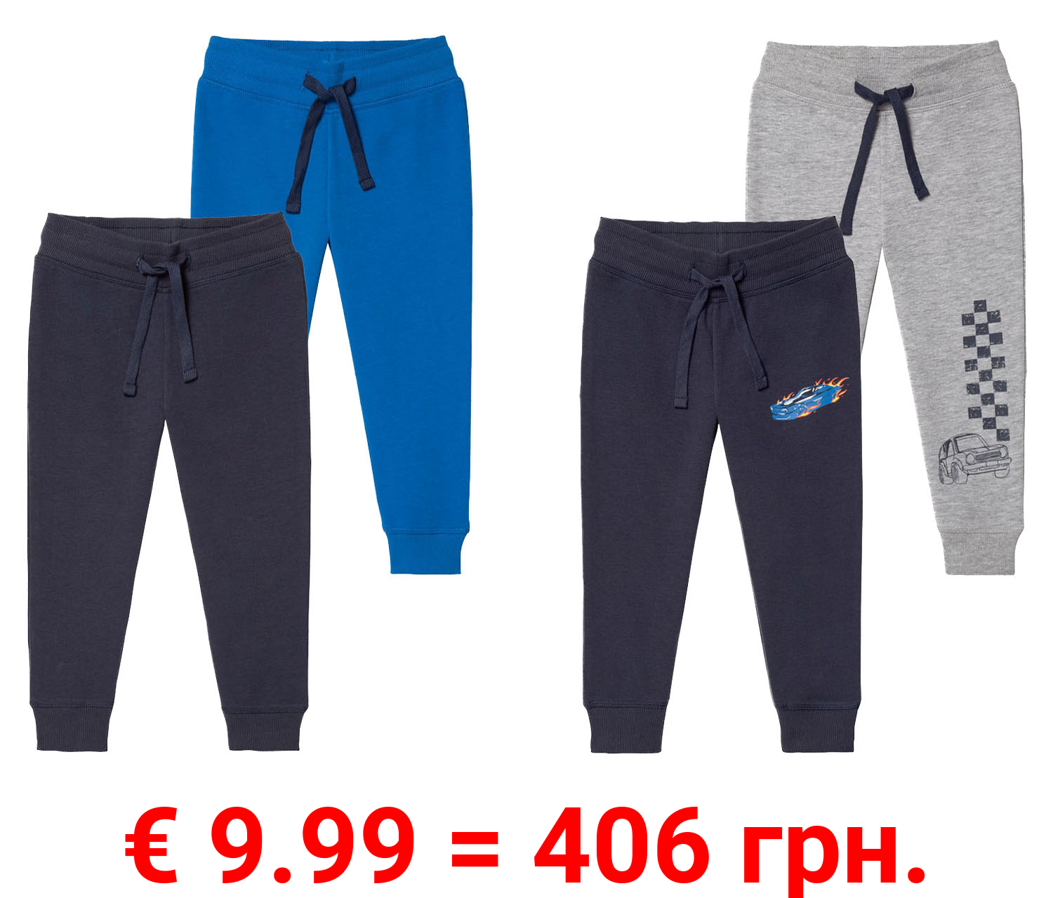 lupilu® Kleinkinder Jungen Sweathose, 2 Stück, mit hohem Baumwollanteil