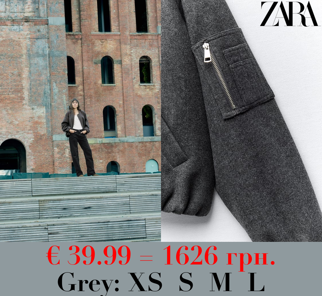 BOMBER JACKET WITH POCKETS - ZW COLLECTION