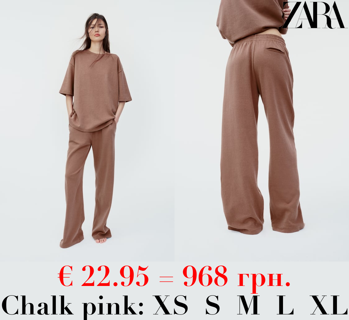 WASHED INTERLOCK TROUSERS