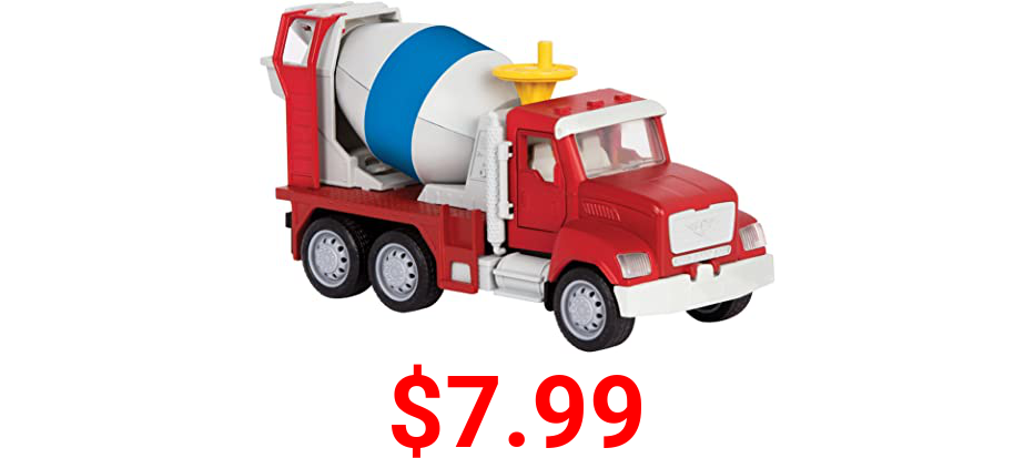 DRIVEN by Battat – Micro Cement Truck – Toy Cement Truck with Light and Sound Effects for Kids Age 4+