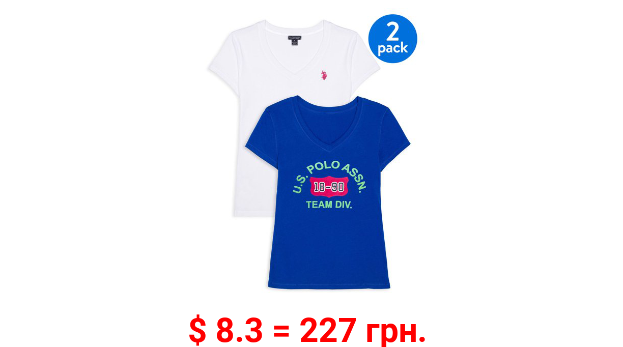 U.S. Polo Assn. V-Neck T-Shirt 2pc Pack Women's