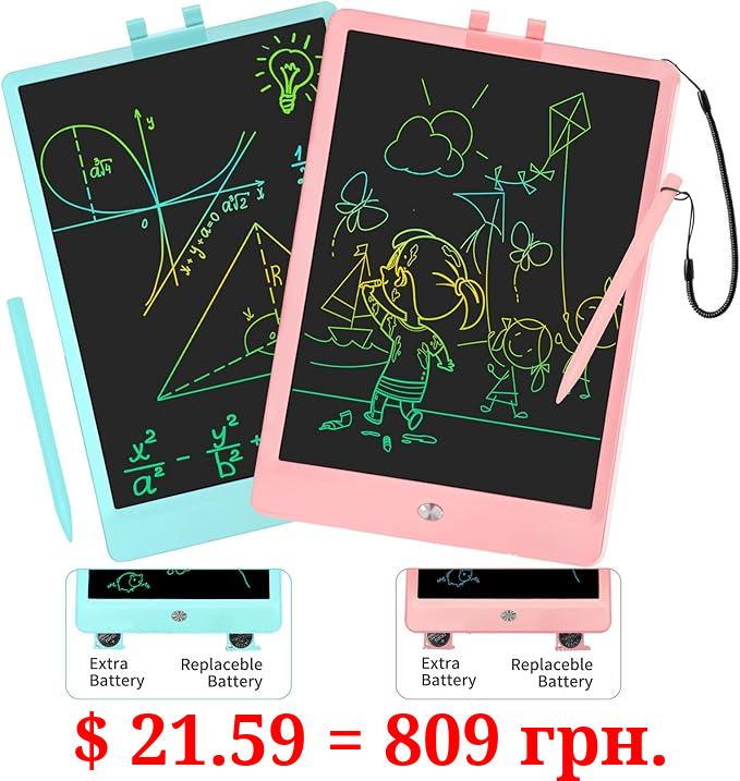 PYTTUR 2 Pack LCD Writing Tablet for Kids 10 Inch Colorful Doodle Board Drawing Pad for Kids Learning Educational Toy Gift for 3 4 5 6 7 8 Year Old Girls Boys Toddlers