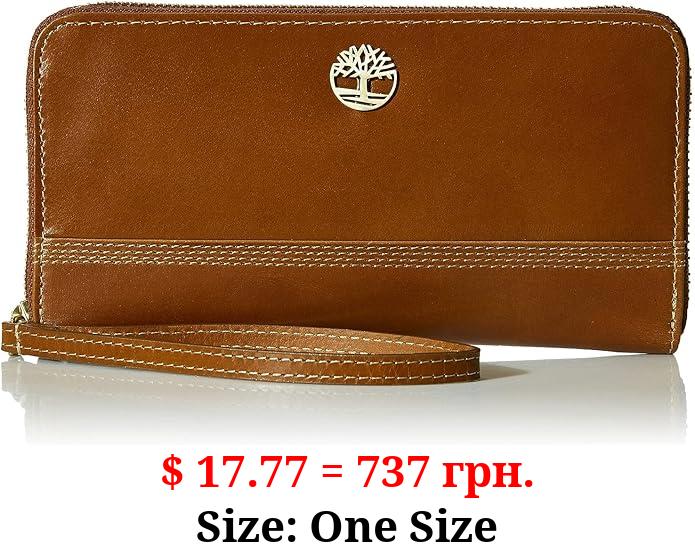 Timberland Womens Leather Rfid Zip Around Wallet Clutch With Wristlet Strap