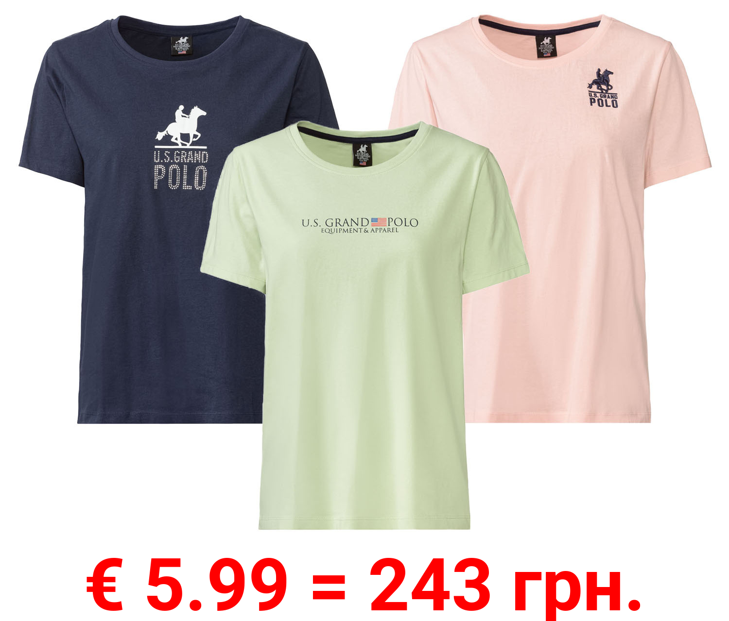 esmara® x Grand Polo Damen T-Shirt, körpernah geschnitten