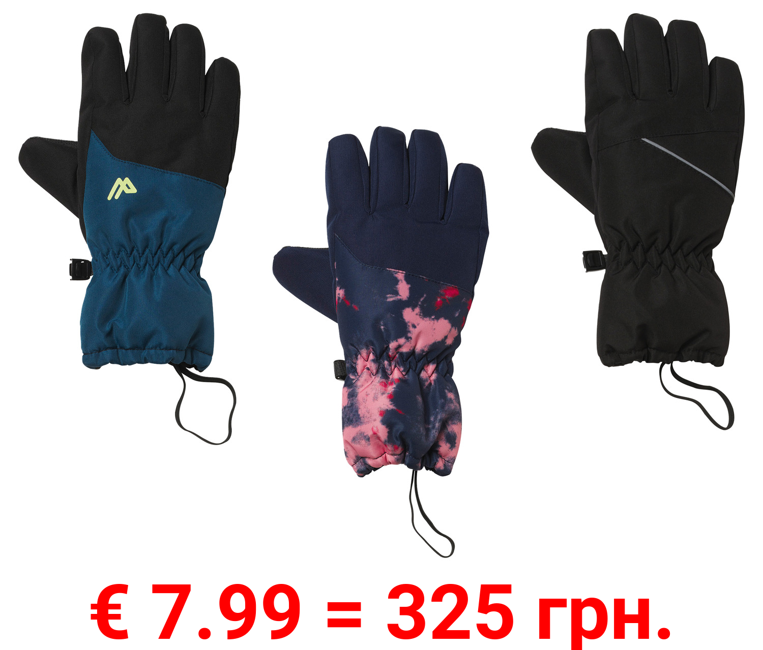 CRIVIT Kinder Skihandschuhe, wasserabweisendes Obermaterial