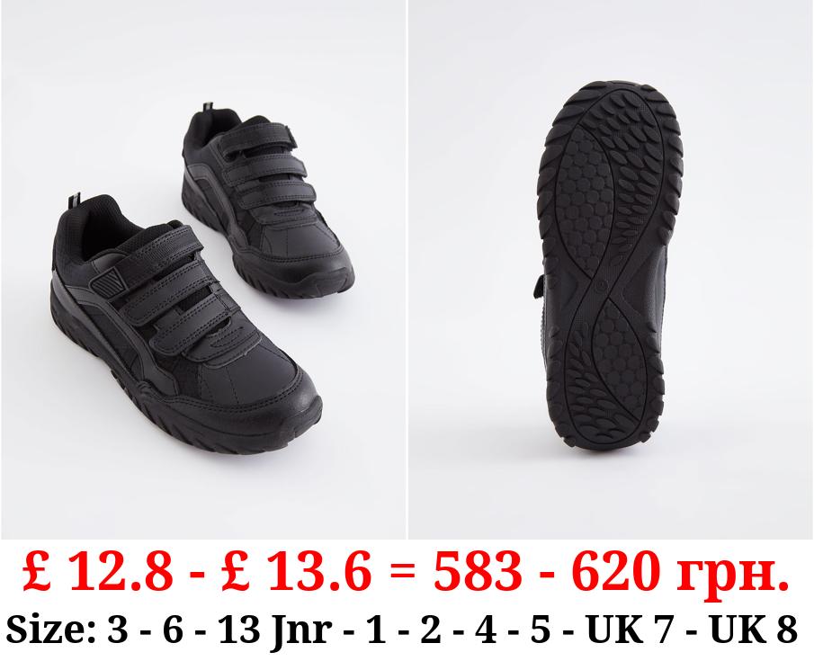 Black Triple Strap Trainers