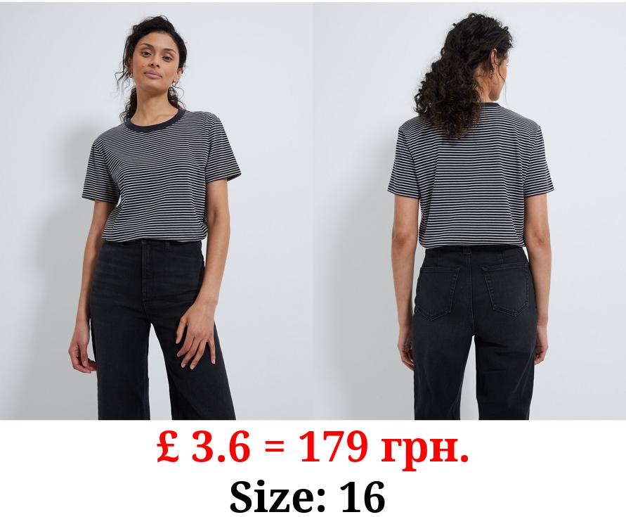 Black Striped Boxy T-Shirt