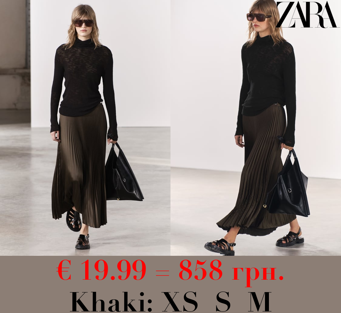ZW COLLECTION PLEATED SATIN SKIRT