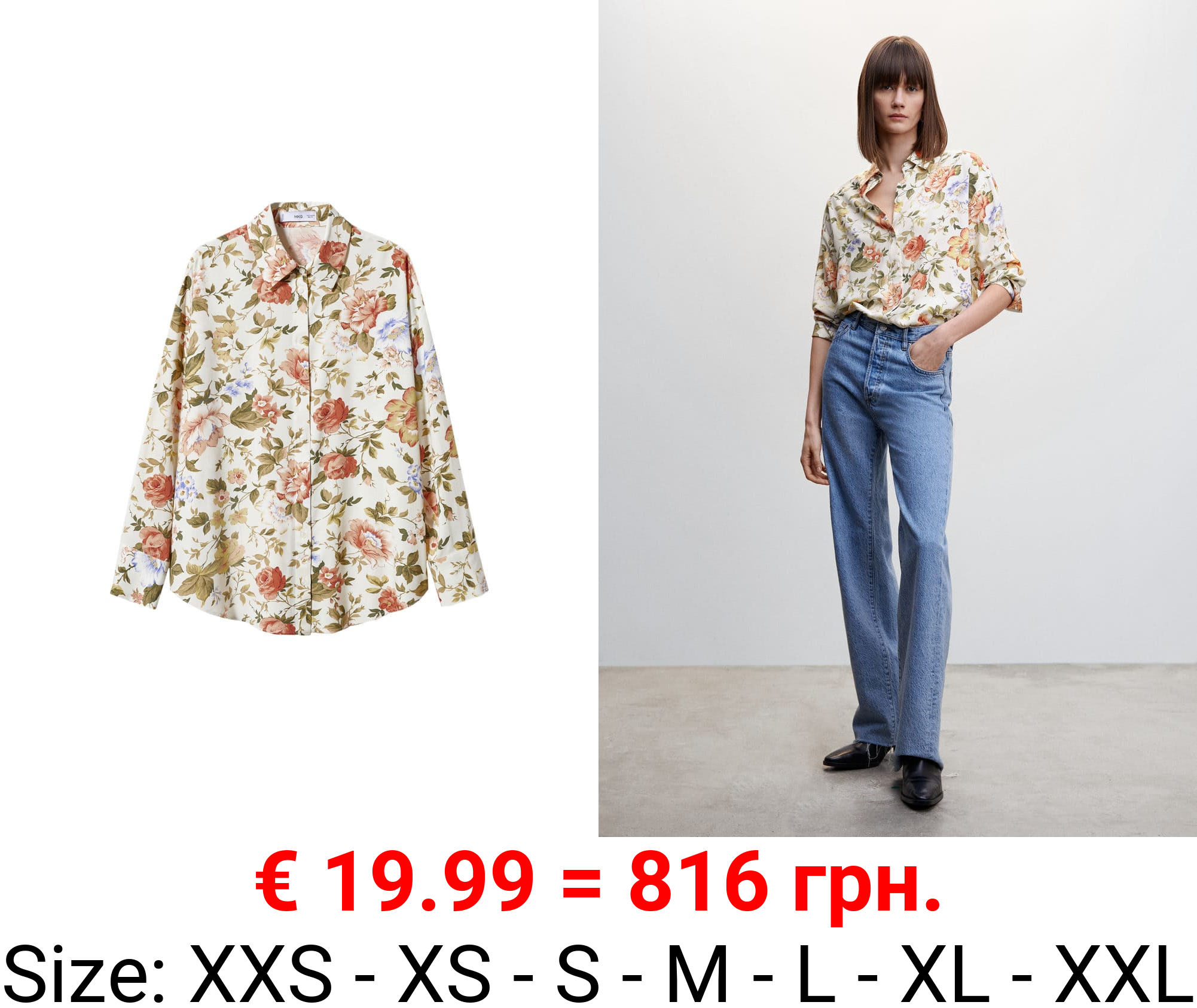 camisa estampada fluida