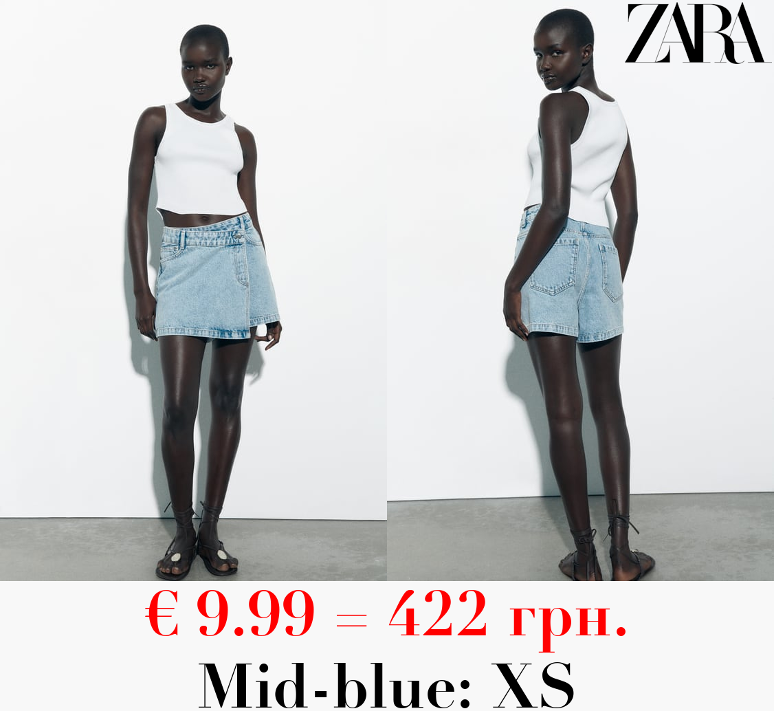 Z1975 DENIM SKORT WITH CROSSOVER FRONT