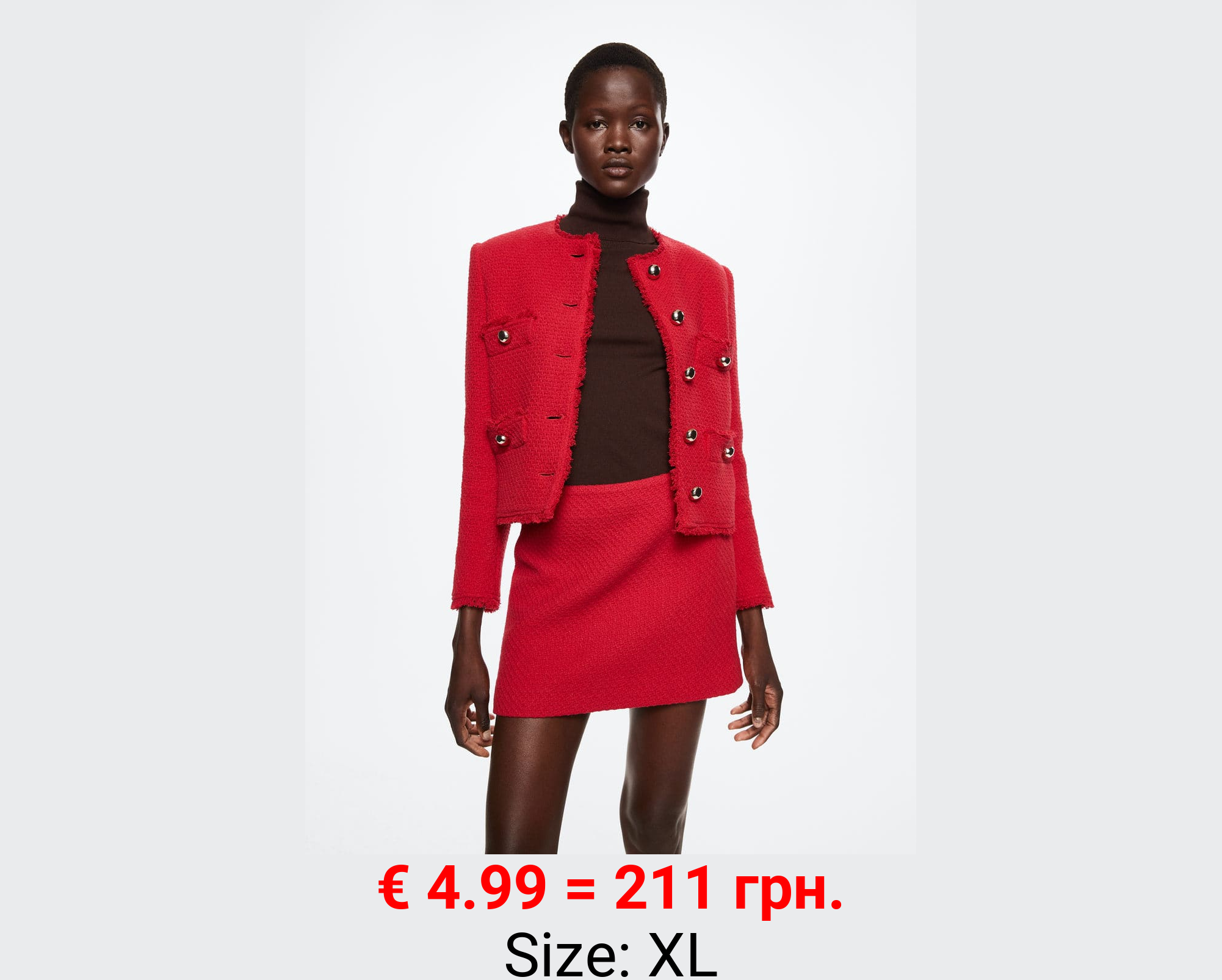 Minifalda tweed algodón