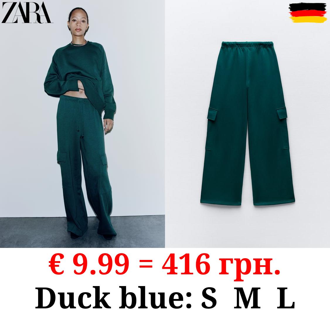 STRAIGHT-LEG PLUSH CARGO TROUSERS