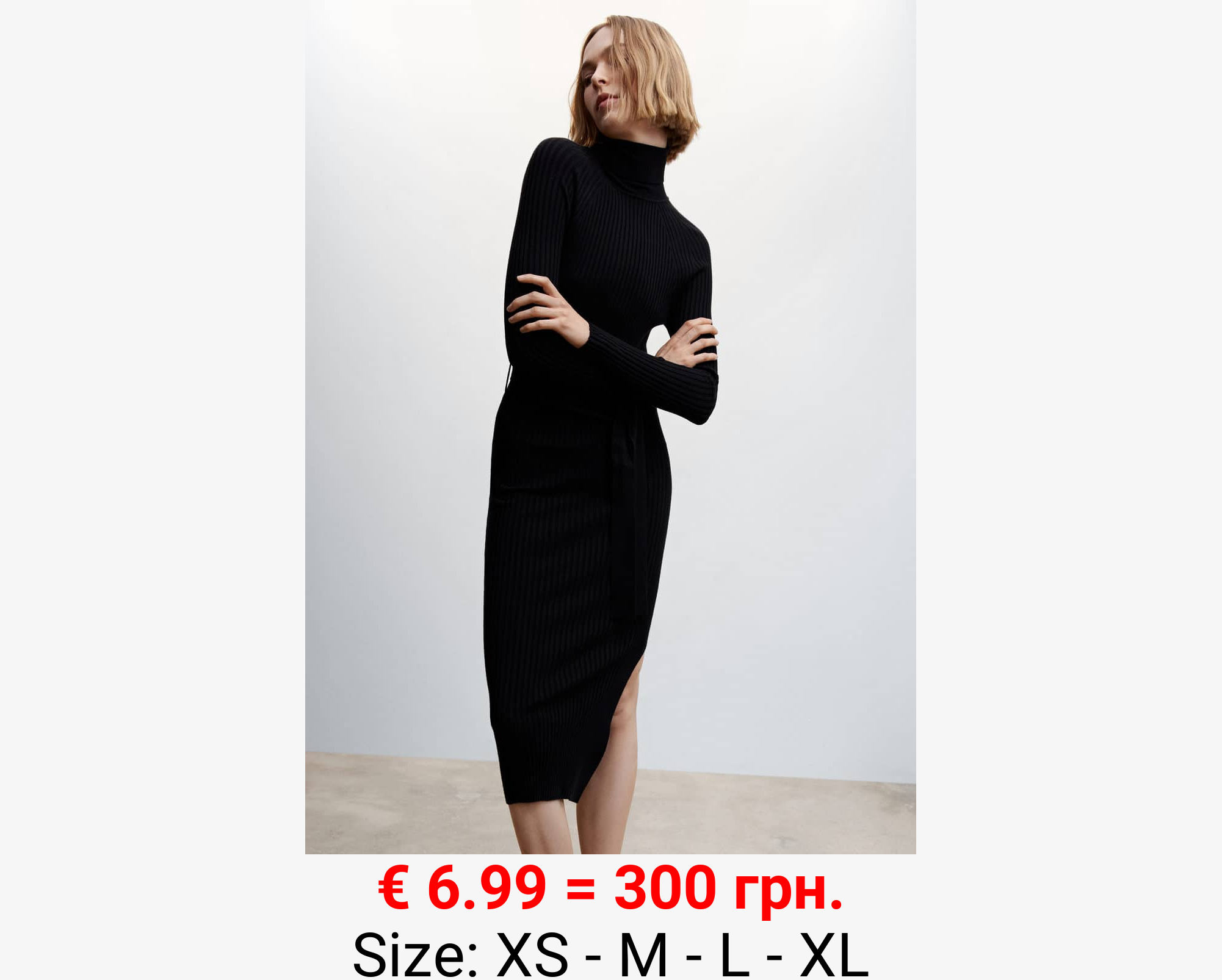 Vestido canalé nudo