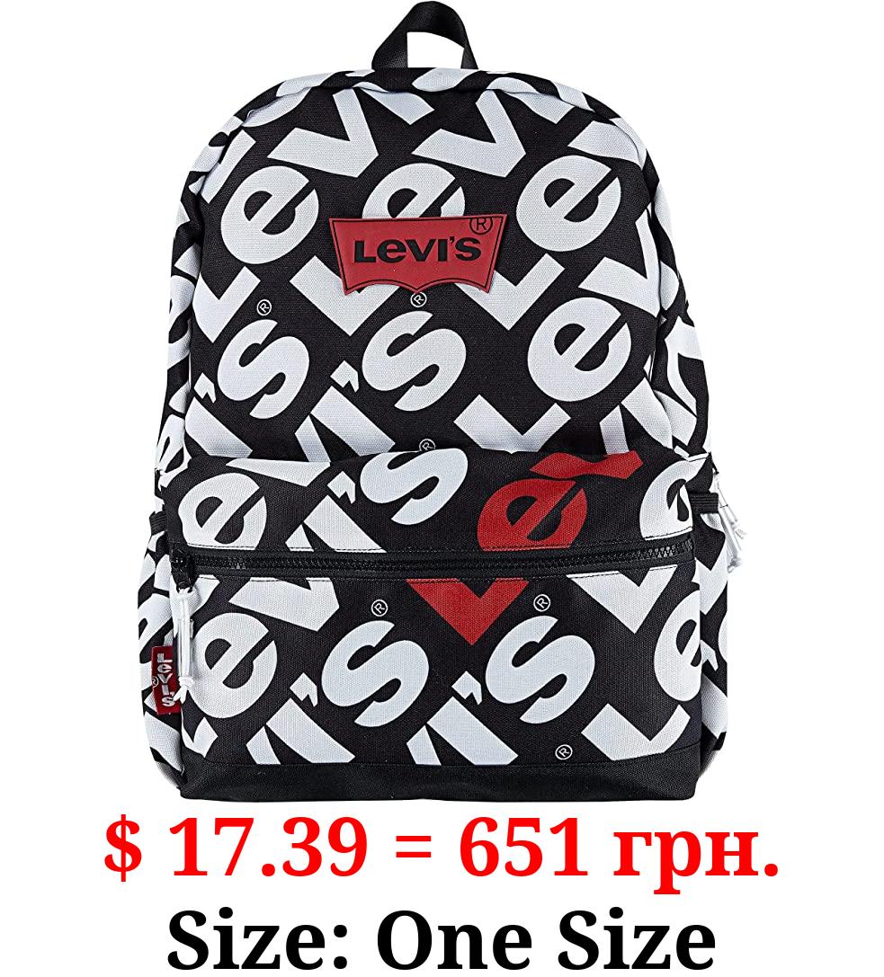 Levi's Unisex-Adults Classic Logo Backpack, Black AOP, One Size